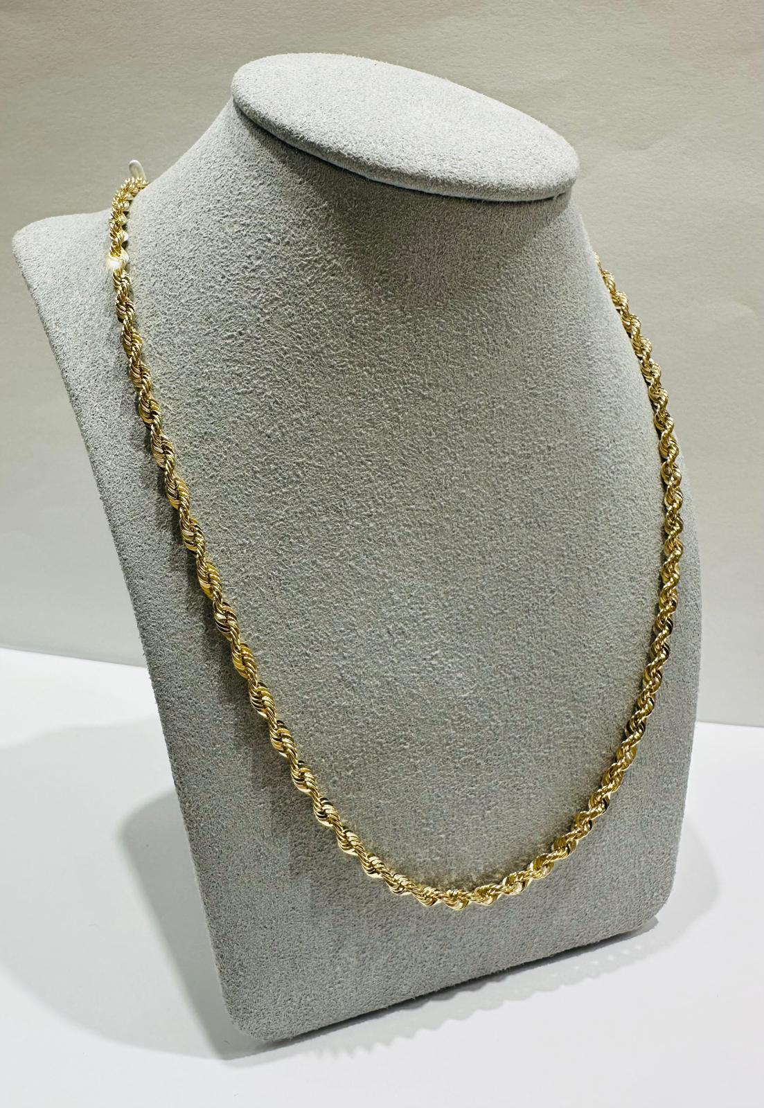 10K GOLD ROPE CHAIN-  5.9gm    24"     3.09mm