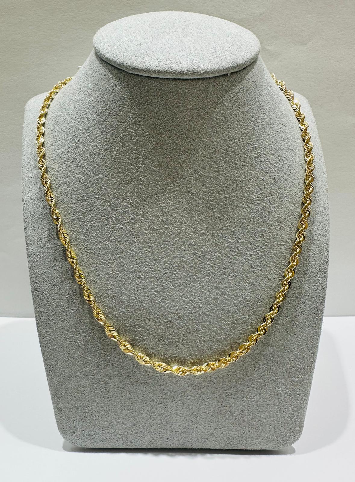 10K GOLD ROPE CHAIN-  5.1gm    20"     3.10mm