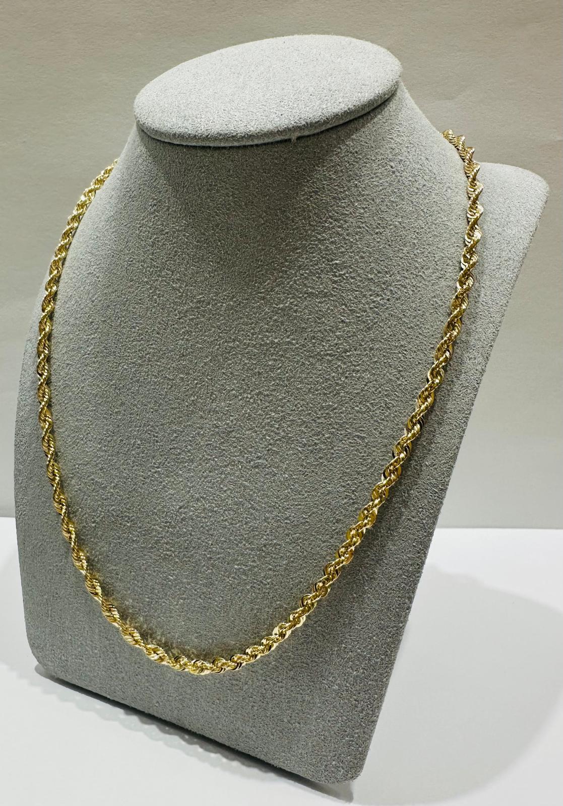 10K GOLD ROPE CHAIN-  5.1gm    20"     3.10mm