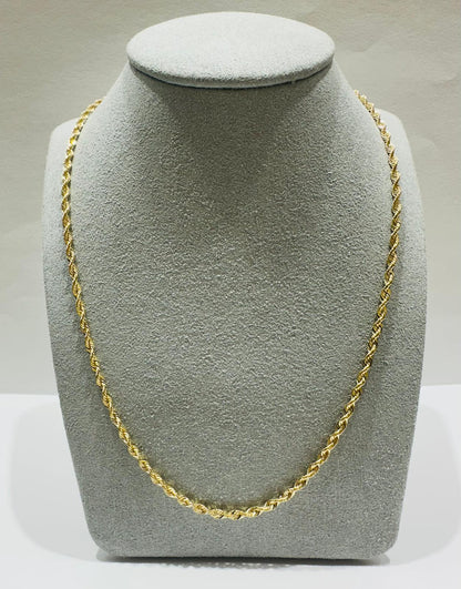 10K GOLD ROPE CHAIN-  3.8gm    22"     2.38mm