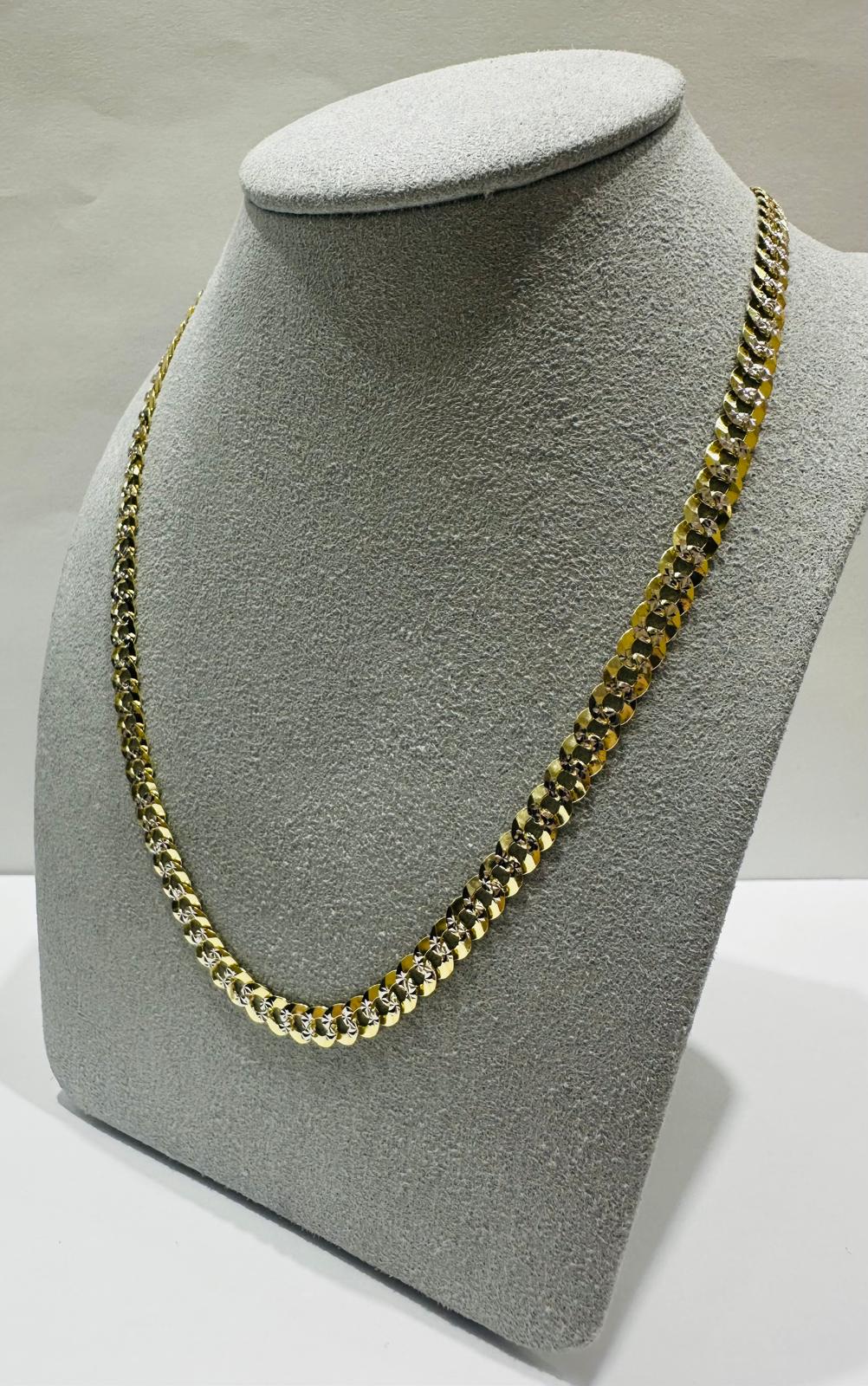 10K GOLD DIAMOND CUT CUBAN LINK CHAIN-  15.8gm    24"     4.85mm