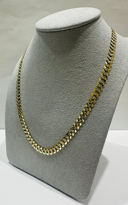 10K GOLD DIAMOND CUT CUBAN LINK CHAIN-  15.8gm    24"     4.85mm