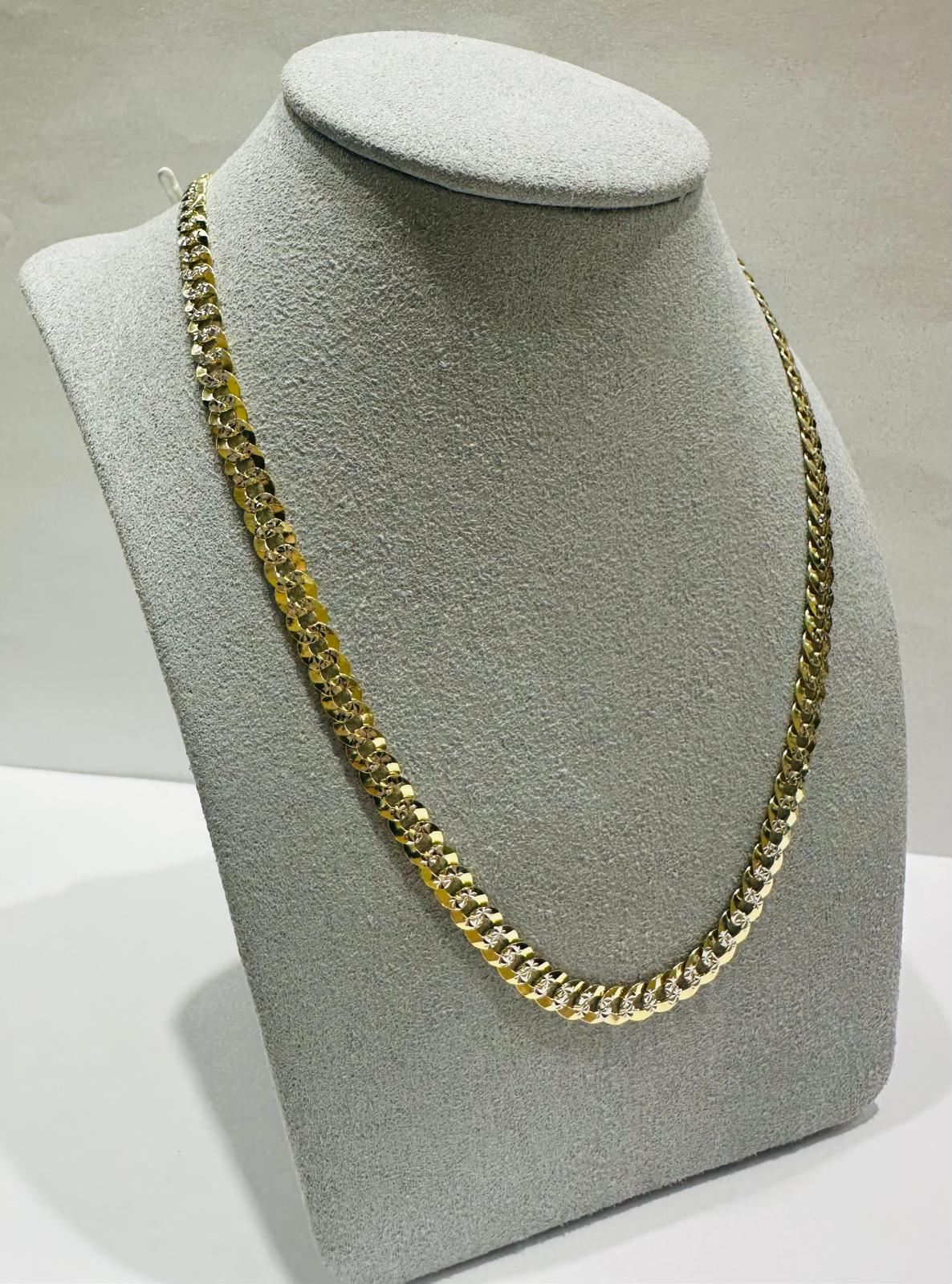 10K GOLD DIAMOND CUT CUBAN LINK CHAIN-  15.8gm    24"     4.85mm