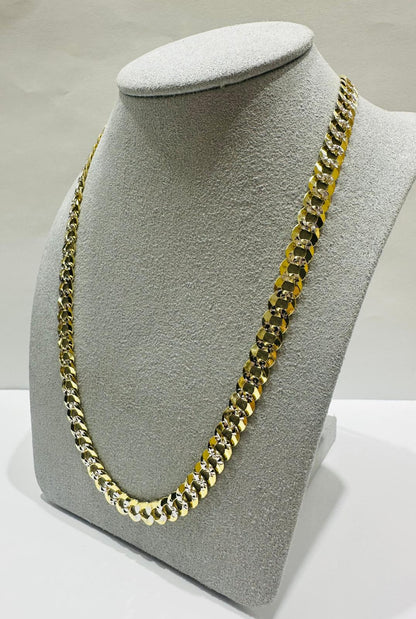 10K GOLD DIAMOND CUT CUBAN LINK CHAIN-  25.3gm    22"     6.45mm