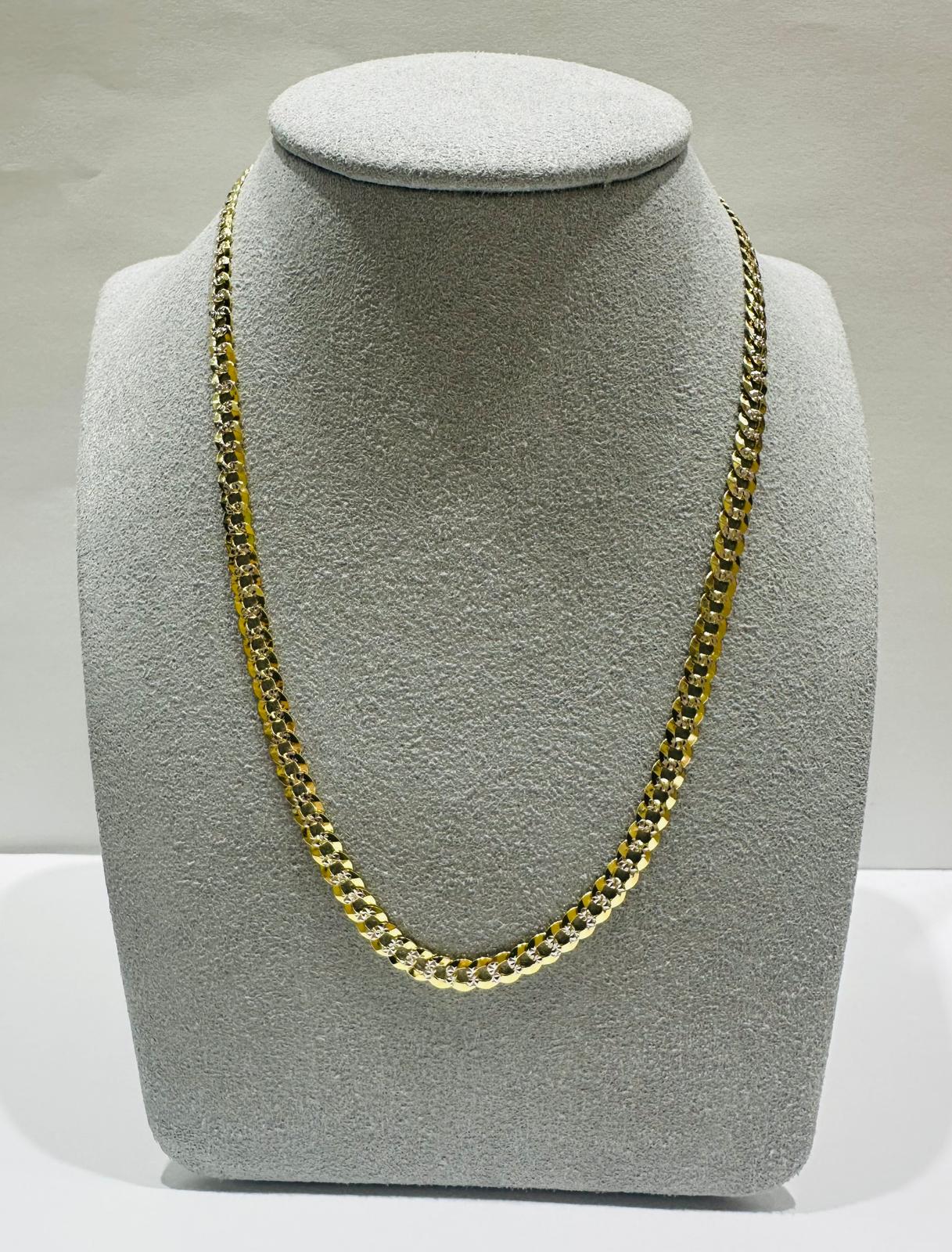 10K GOLD DIAMOND CUT CUBAN LINK CHAIN-  9.5gm    20"     3.96mm