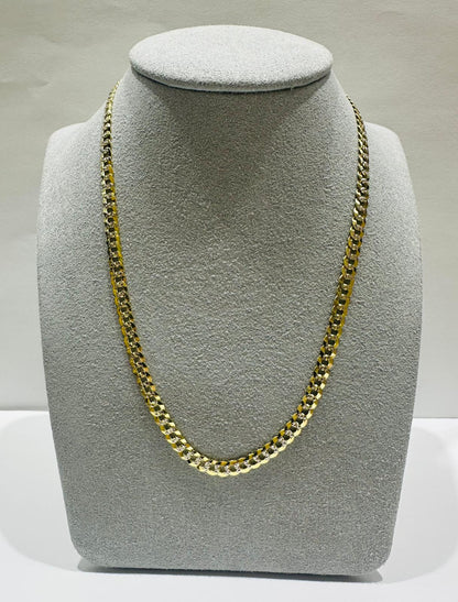 10K GOLD DIAMOND CUT CUBAN LINK CHAIN-  9.5gm    20"     3.96mm
