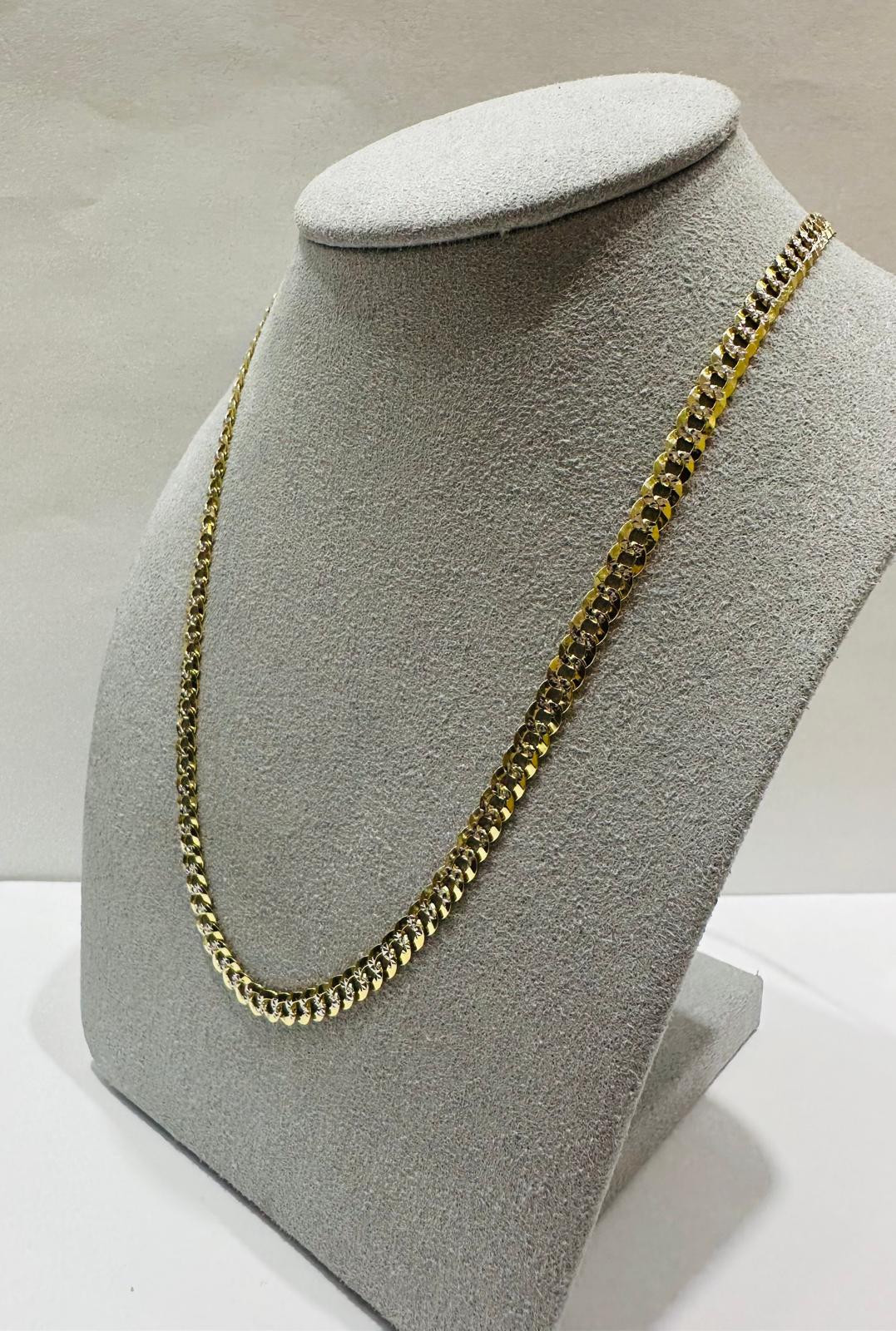 10K GOLD DIAMOND CUT CUBAN LINK CHAIN-  9.5gm    20"     3.96mm