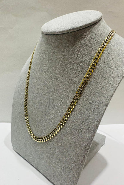 10K GOLD DIAMOND CUT CUBAN LINK CHAIN-  9.5gm    20"     3.96mm