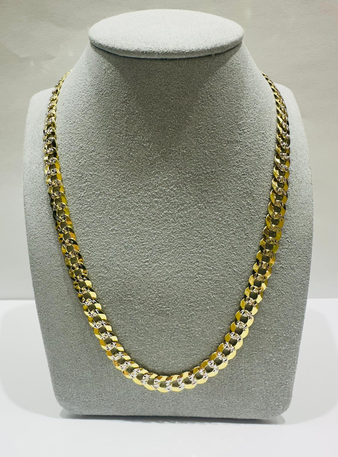 10K GOLD DIAMOND CUT CUBAN LINK CHAIN-  26.9gm    24"     6.23mm