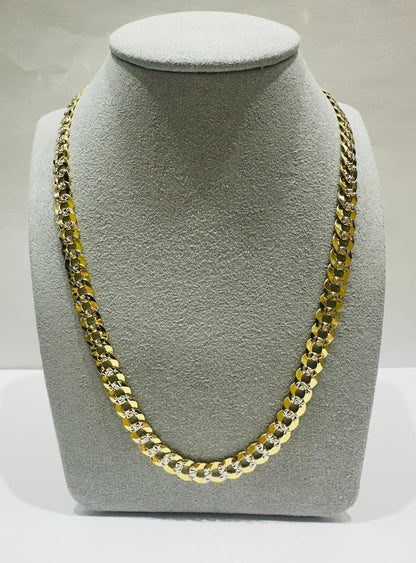 10K GOLD DIAMOND CUT CUBAN LINK CHAIN-  26.9gm    24"     6.23mm
