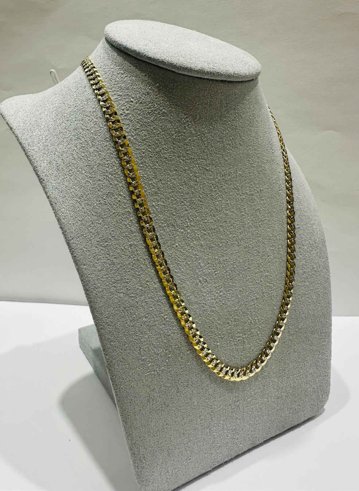 10K GOLD DIAMOND CUT CUBAN LINK CHAIN-  9.5gm    20"     3.96mm
