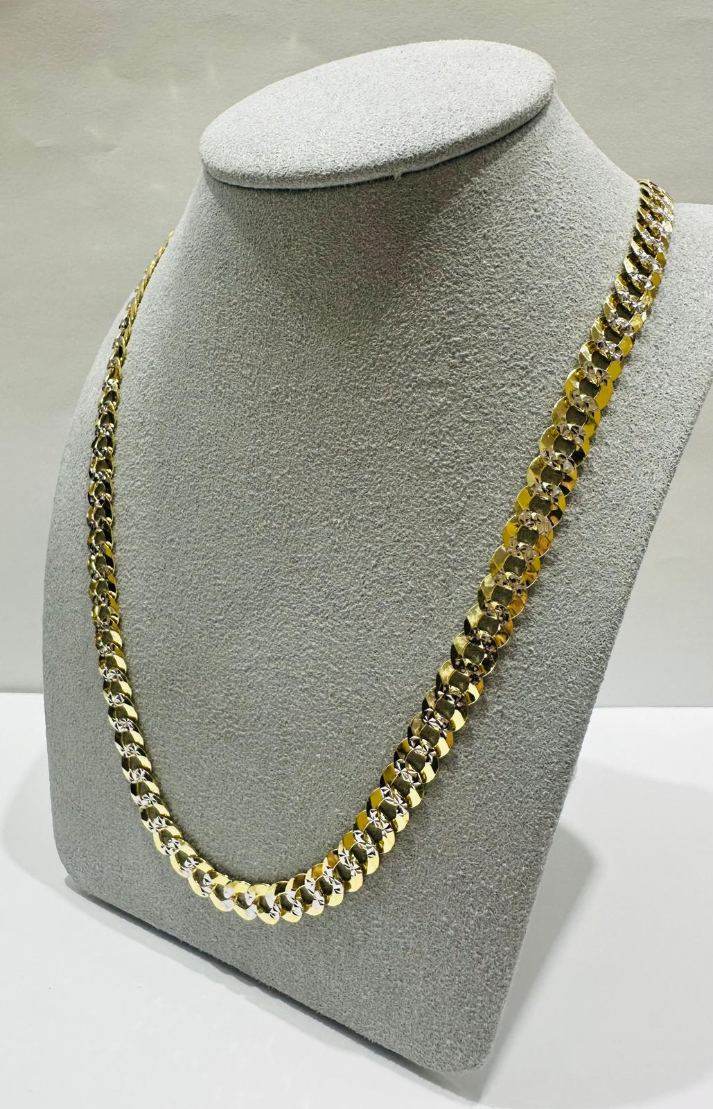 10K GOLD DIAMOND CUT CUBAN LINK CHAIN-  26.9gm    24"     6.23mm