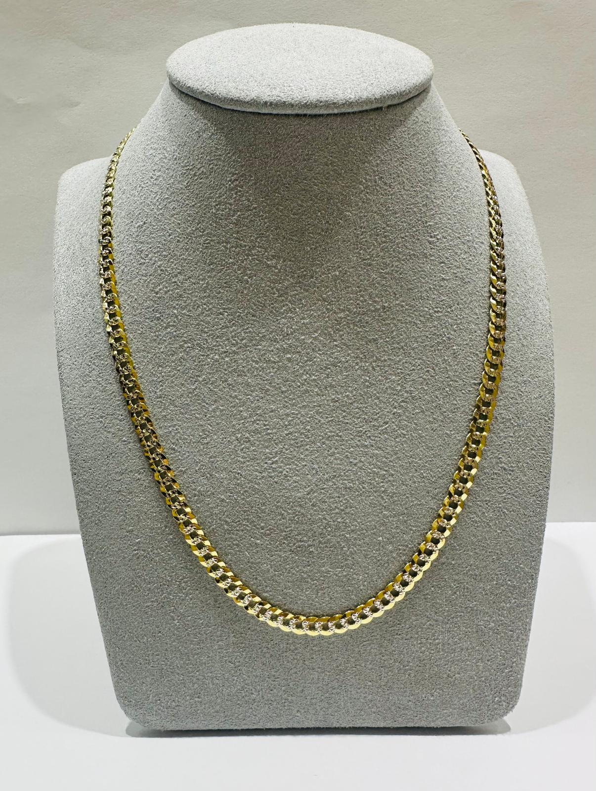 10K GOLD DIAMOND CUT CUBAN LINK CHAIN-  10.4gm    22"     3.97mm