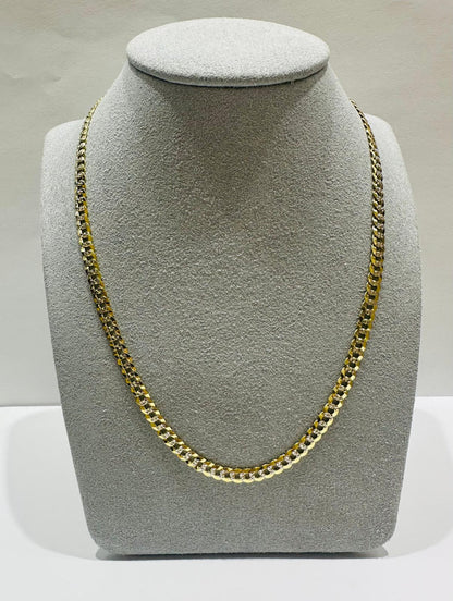 10K GOLD DIAMOND CUT CUBAN LINK CHAIN-  10.4gm    22"     3.97mm