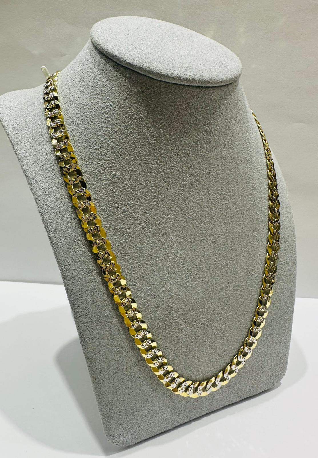 10K GOLD DIAMOND CUT CUBAN LINK CHAIN-  26.9gm    24"     6.23mm