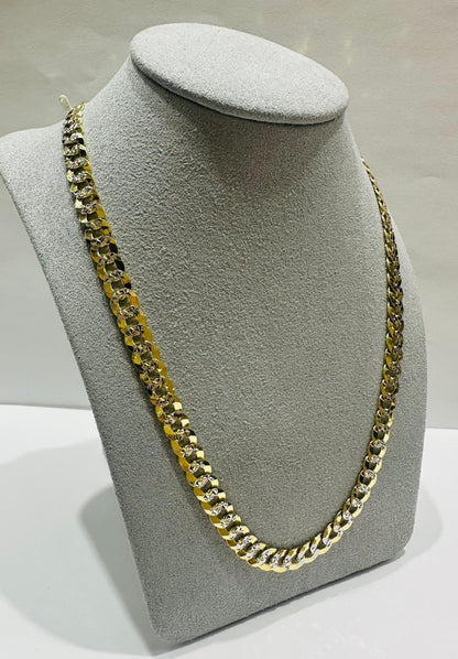 10K GOLD DIAMOND CUT CUBAN LINK CHAIN-  26.9gm    24"     6.23mm