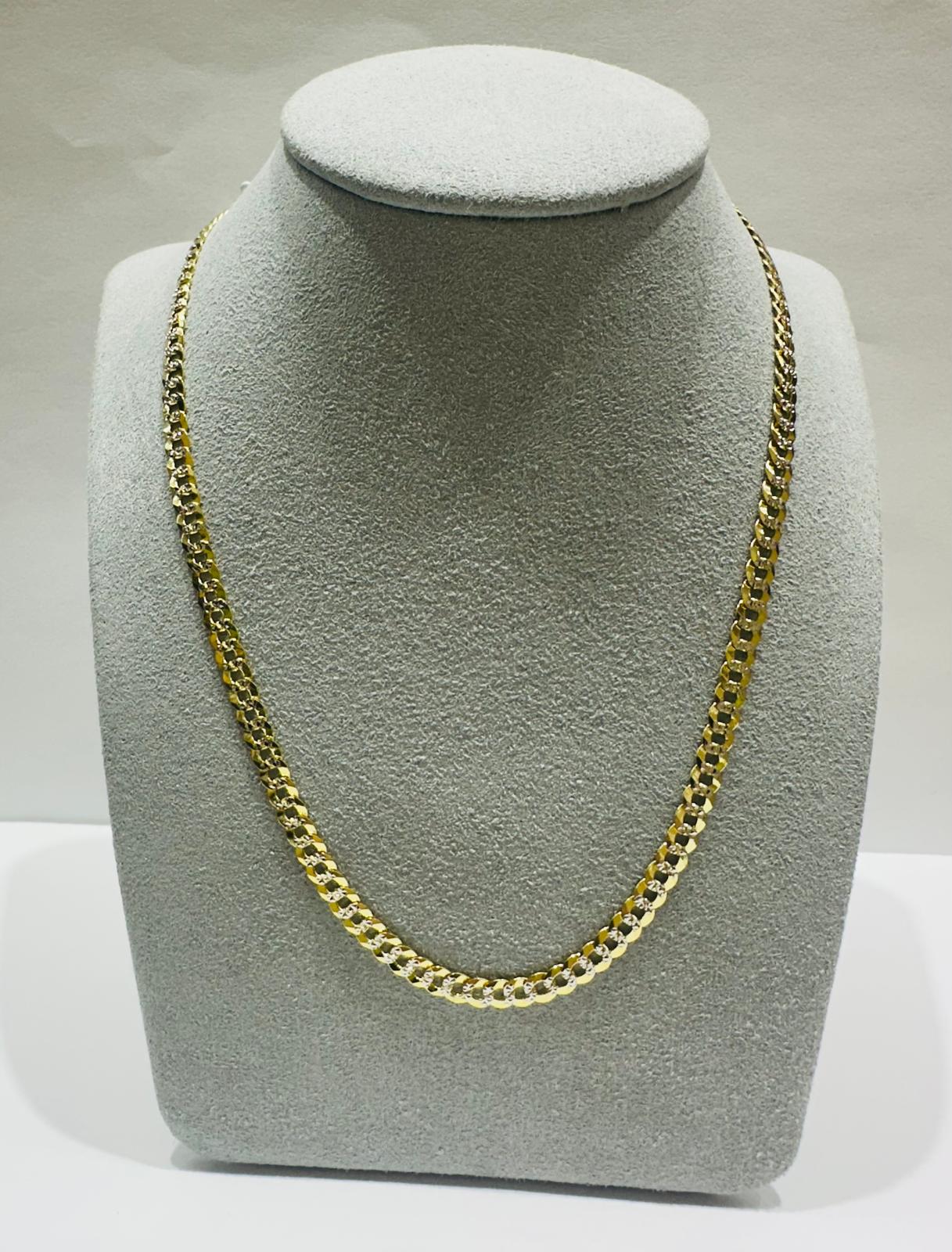 10K GOLD DIAMOND CUT CUBAN LINK CHAIN-  11.2gm    24"     3.75mm
