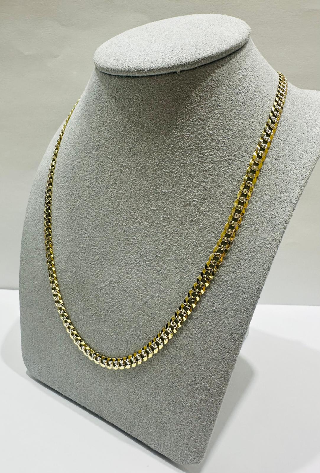 10K GOLD DIAMOND CUT CUBAN LINK CHAIN-  10.4gm    22"     3.97mm