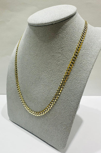 10K GOLD DIAMOND CUT CUBAN LINK CHAIN-  11.2gm    24"     3.75mm