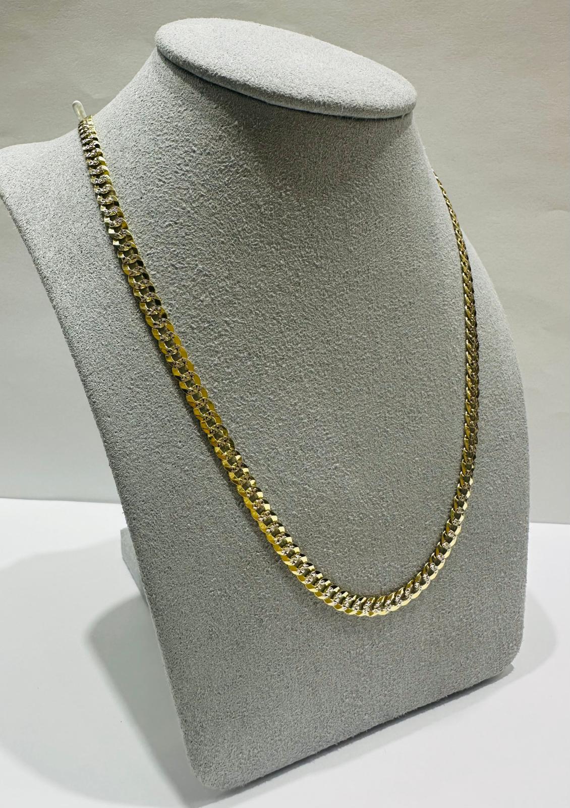 10K GOLD DIAMOND CUT CUBAN LINK CHAIN-  11.2gm    24"     3.75mm