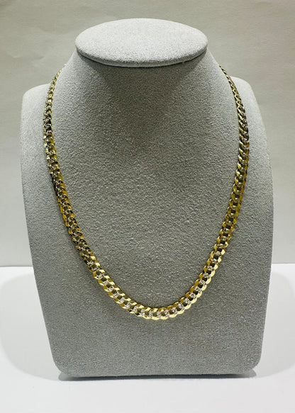 10K GOLD DIAMOND CUT CUBAN LINK CHAIN-  15.8gm    24"     4.85mm