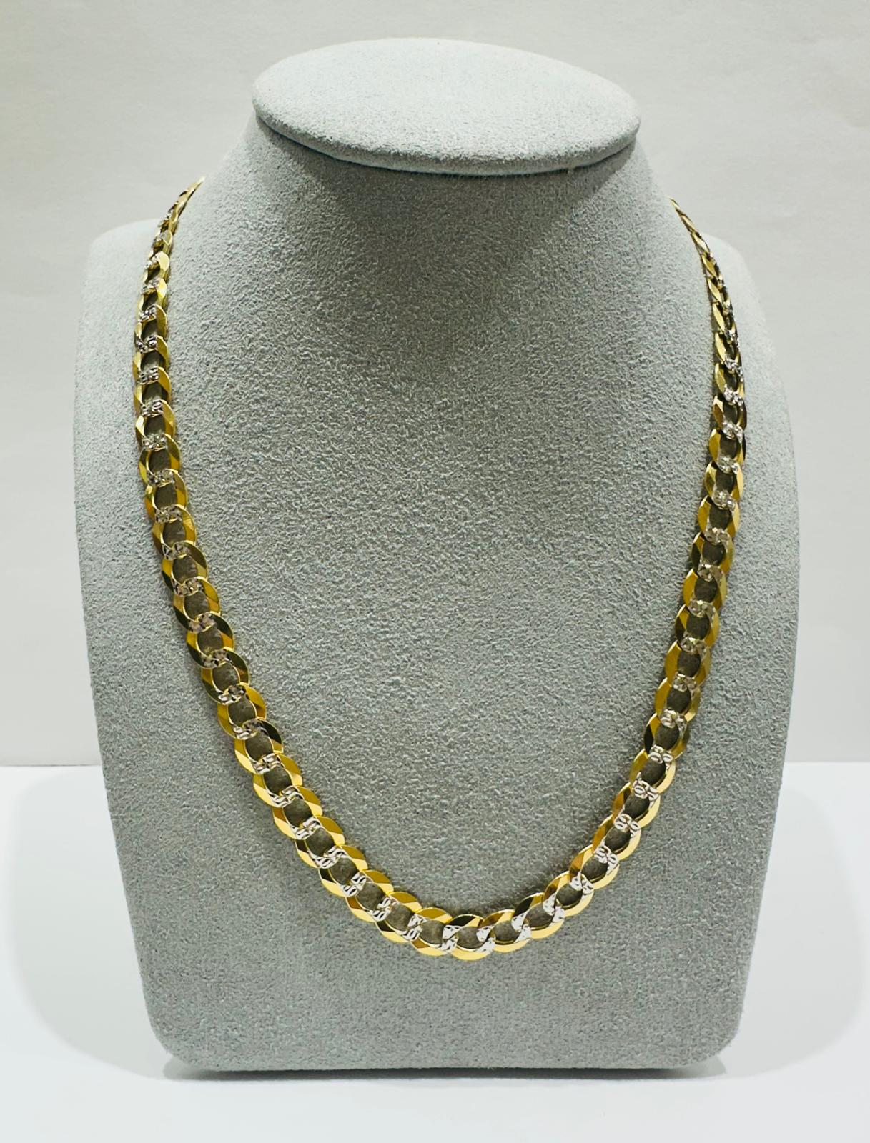 10K GOLD DIAMOND CUT CUBAN LINK CHAIN-  23.2gm    22"     6.75mm