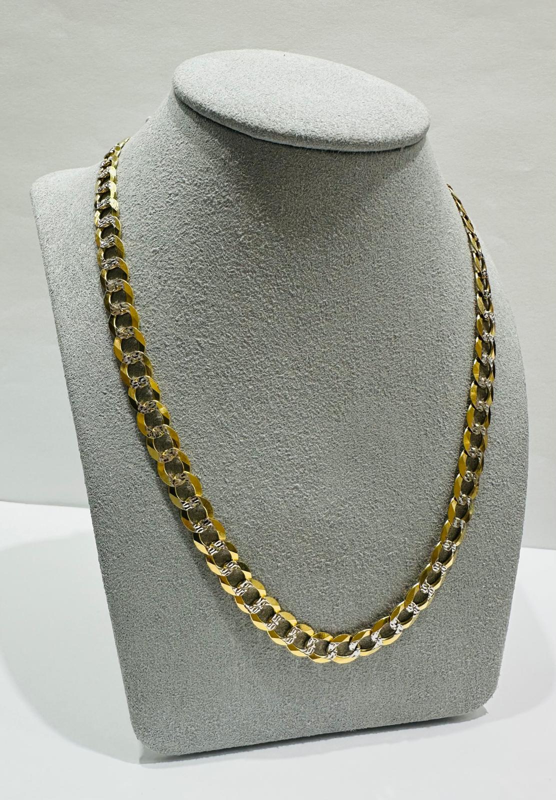 10K GOLD DIAMOND CUT CUBAN LINK CHAIN-  23.2gm    22"     6.75mm