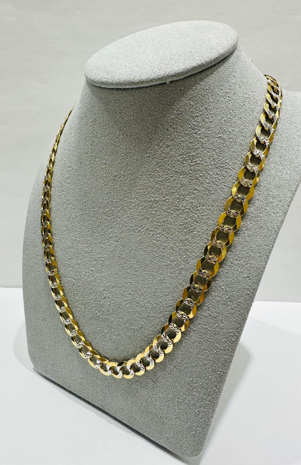 10K GOLD DIAMOND CUT CUBAN LINK CHAIN-  23.2gm    22"     6.75mm