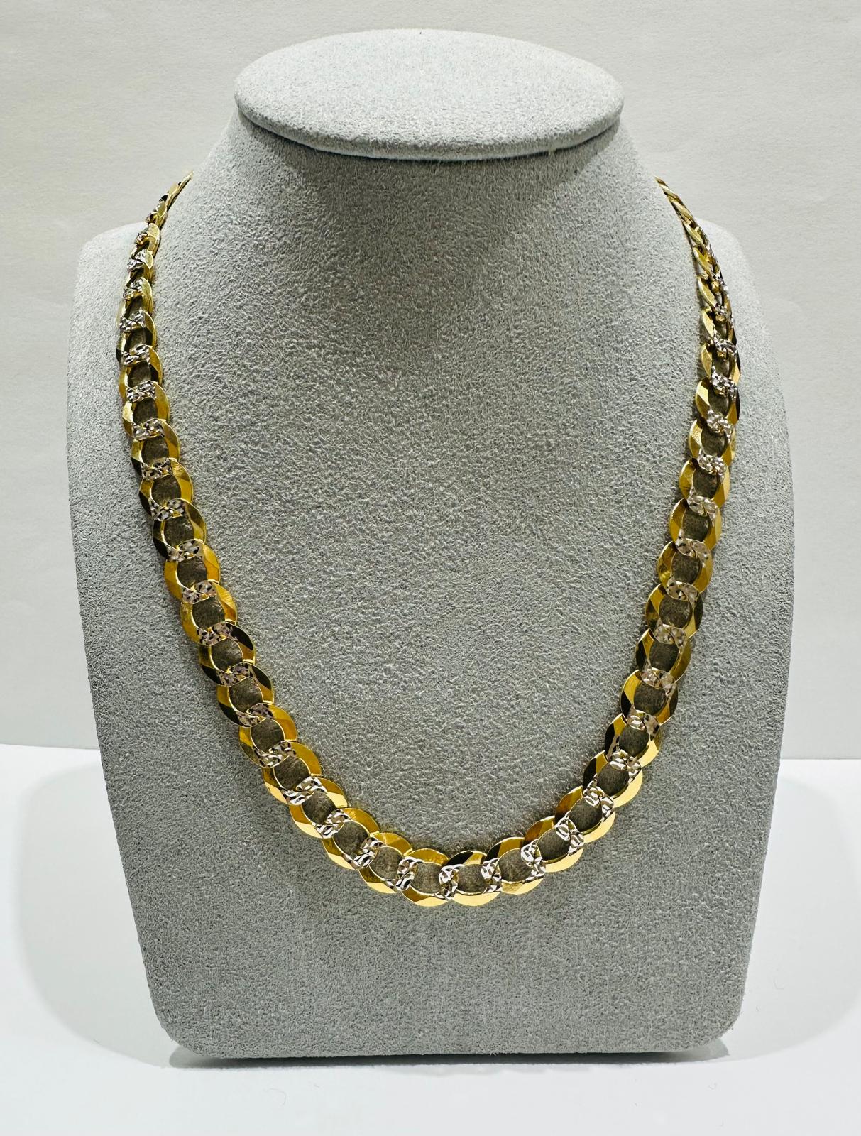 10K GOLD DIAMOND CUT CUBAN LINK CHAIN-  32.9gm    22"     8.15mm