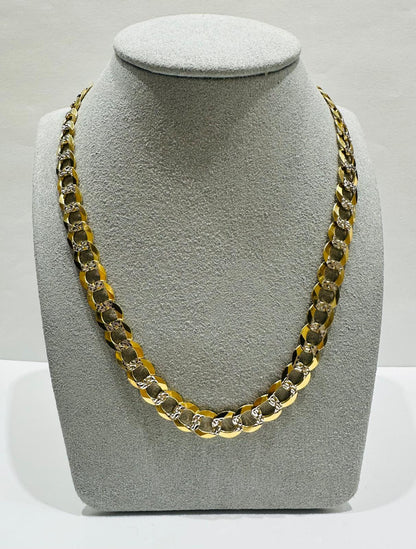 10K GOLD DIAMOND CUT CUBAN LINK CHAIN-  32.9gm    22"     8.15mm