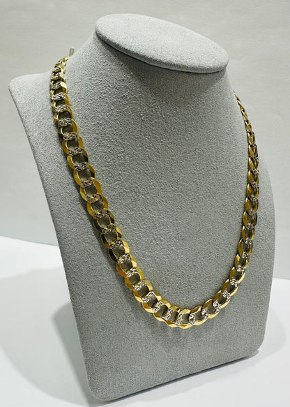 10K GOLD DIAMOND CUT CUBAN LINK CHAIN-  32.9gm    22"     8.15mm