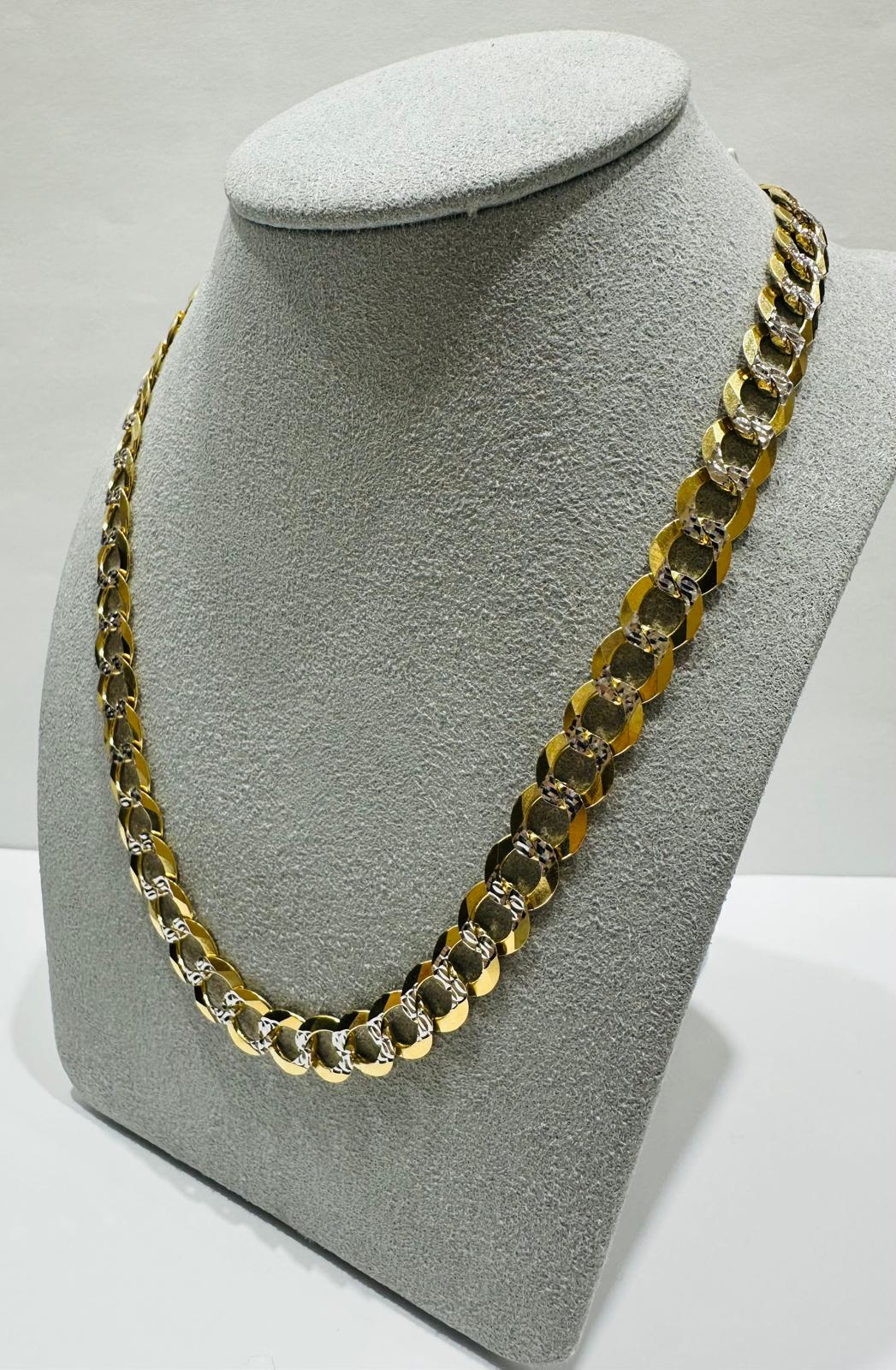 10K GOLD DIAMOND CUT CUBAN LINK CHAIN-  32.9gm    22"     8.15mm