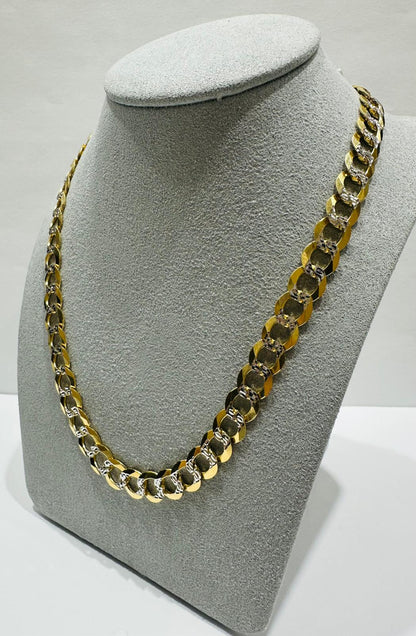 10K GOLD DIAMOND CUT CUBAN LINK CHAIN-  32.9gm    22"     8.15mm