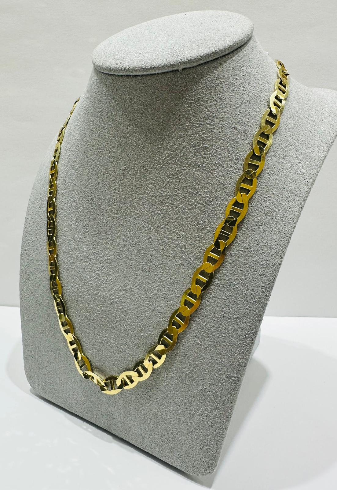 10K GOLD MARINER LINK CHAIN-  17.9gm    20"     6mm