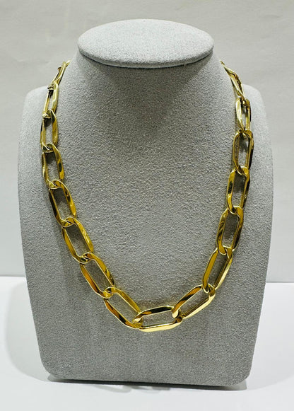 10K GOLD PAPERCLIP LINK CHAIN-  27.1gm    26"     9.45mm
