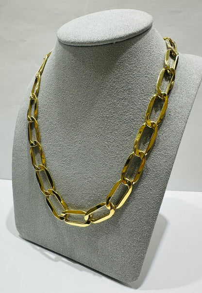 10K GOLD PAPERCLIP LINK CHAIN-  27.1gm    26"     9.45mm