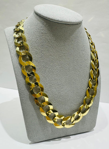 10K GOLD CUBAN LINK CHAIN-  109.2gm    26"     15.12mm