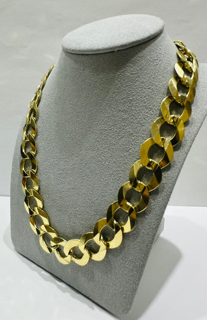 10K GOLD CUBAN LINK CHAIN-  109.2gm    26"     15.12mm