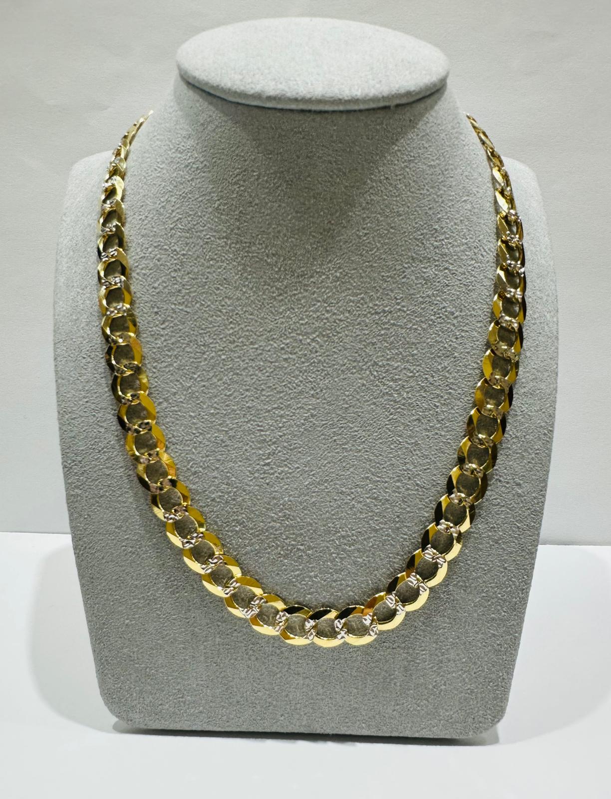 10K GOLD DIAMOND CUT CUBAN LINK CHAIN-  35.5gm    24"     8.25mm