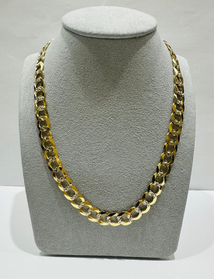 10K GOLD DIAMOND CUT CUBAN LINK CHAIN-  35.5gm    24"     8.25mm