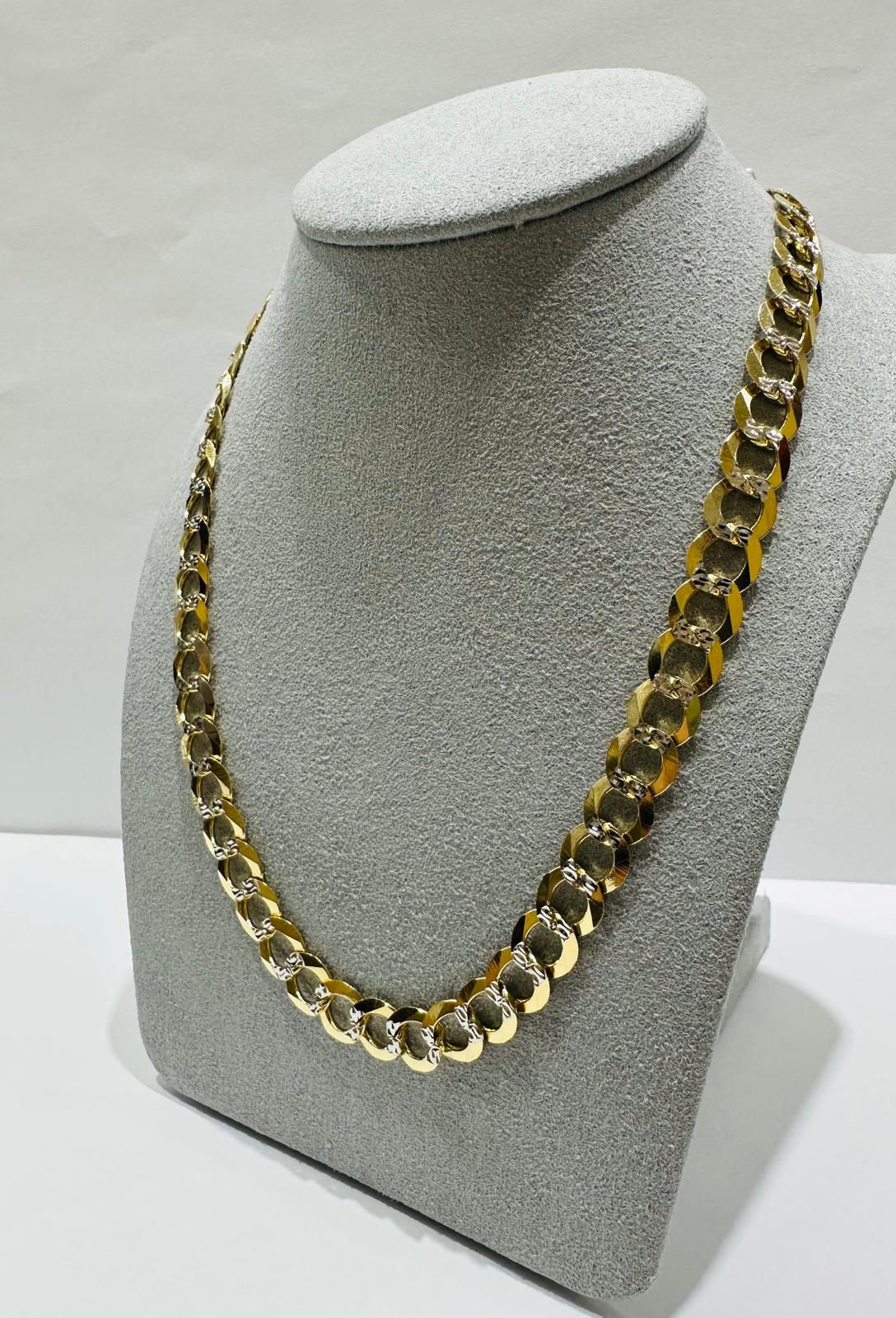 10K GOLD DIAMOND CUT CUBAN LINK CHAIN-  35.5gm    24"     8.25mm