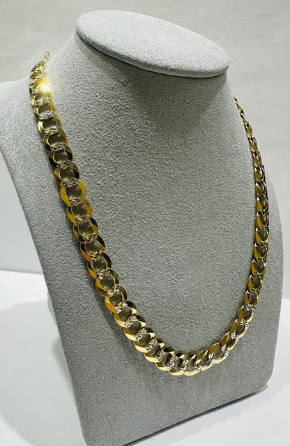 10K GOLD DIAMOND CUT CUBAN LINK CHAIN-  35.5gm    24"     8.25mm