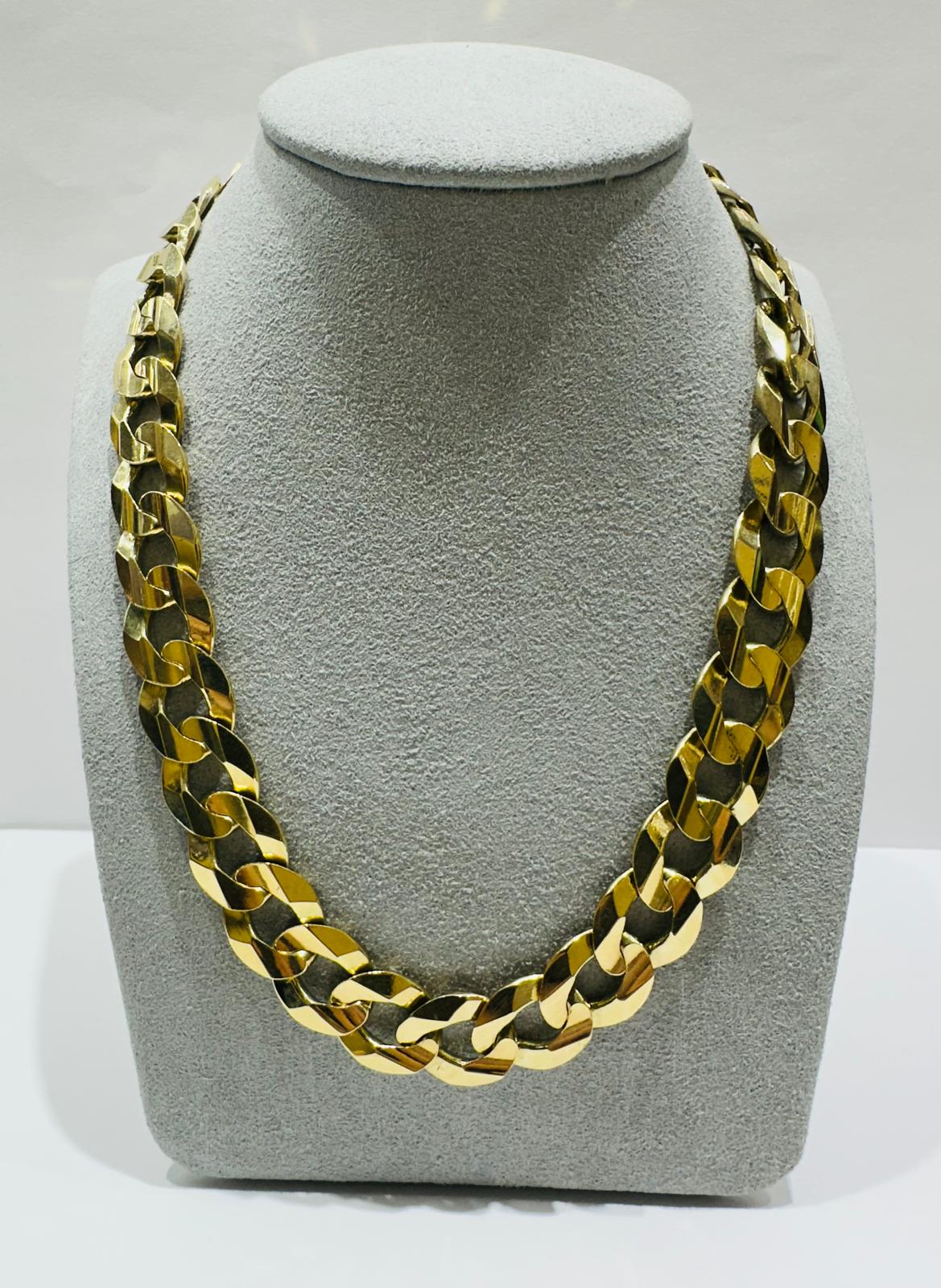 10K GOLD CUBAN LINK CHAIN-  88.8gm    20"     12.85mm