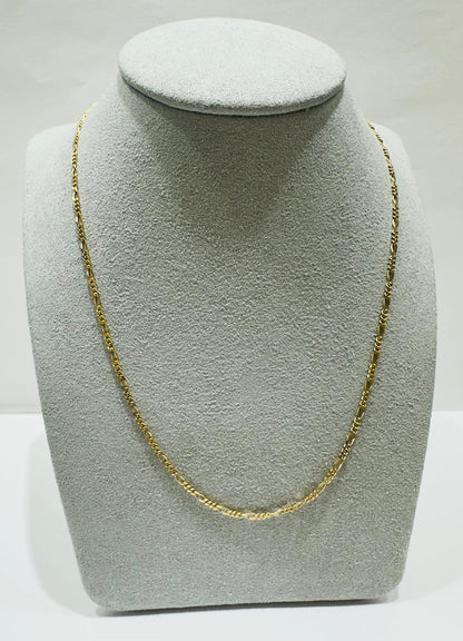 10K GOLD FIGARO LINK CHAIN-  3.9gm    22"     1.50mm