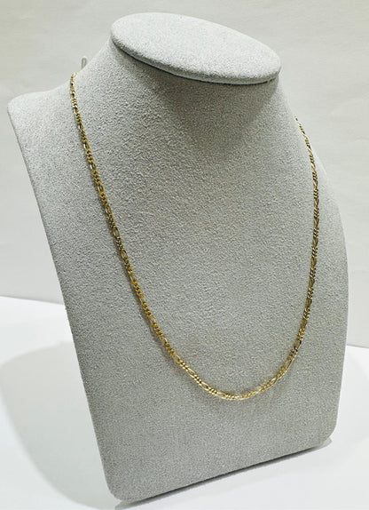 10K GOLD FIGARO LINK CHAIN-  3.9gm    22"     1.50mm