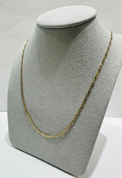 10K GOLD FIGARO LINK CHAIN-  3.9gm    22"     1.50mm