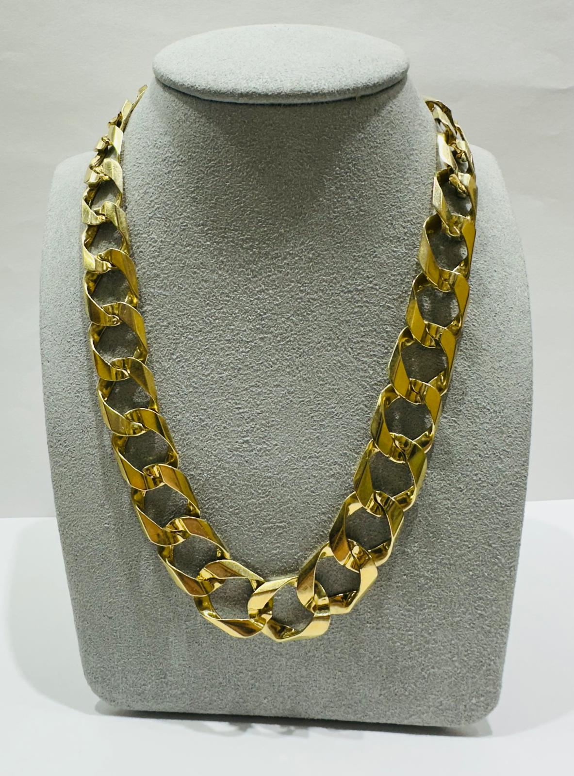 10K GOLD CURB CUBAN LINK CHAIN-  78.0gm    24"     13.30mm