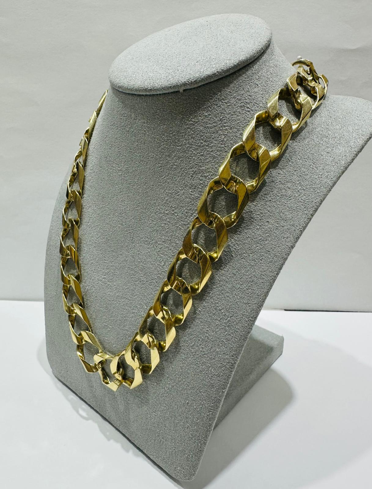 10K GOLD CURB CUBAN LINK CHAIN-  78.0gm    24"     13.30mm