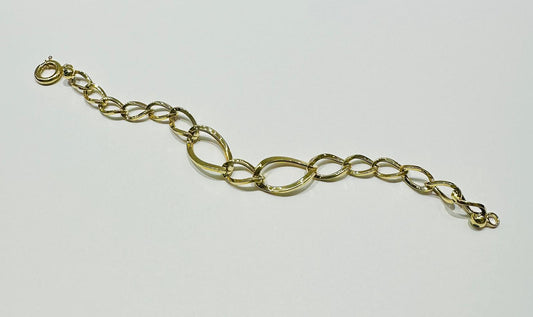 10K GOLD CHANEL LINK CHAIN BRACELET-  5.0gm    7"
