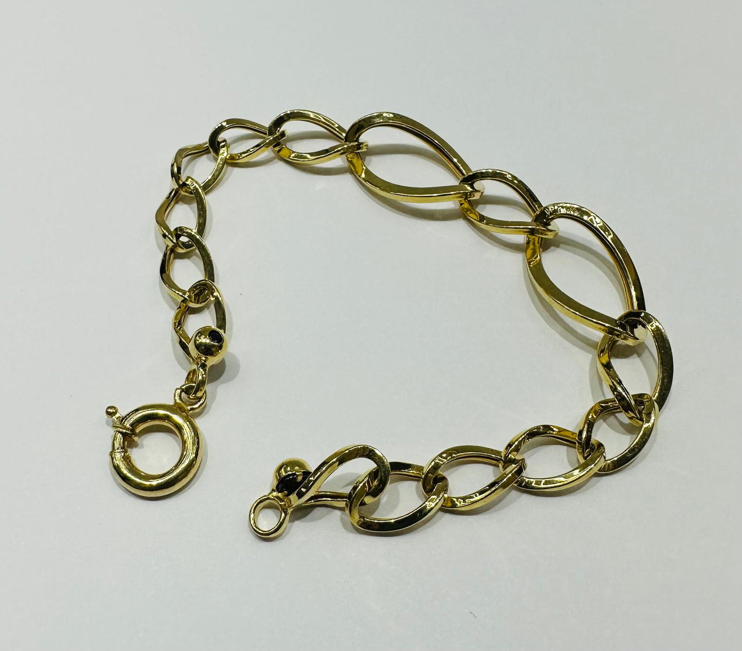 10K GOLD CHANEL LINK CHAIN BRACELET-  5.0gm    7"